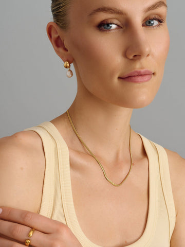 Nialaya Women's Necklace Snake Chain Necklace in Gold Snake Chain Necklace in Gold 16 Inches WNECK_319